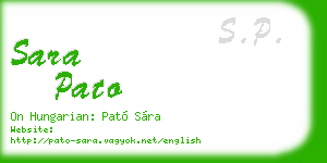 sara pato business card