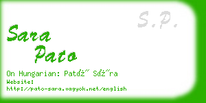 sara pato business card